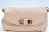 Authentic Chloe LILY Ribbon Hand Bag Purse Leather Pink K9639