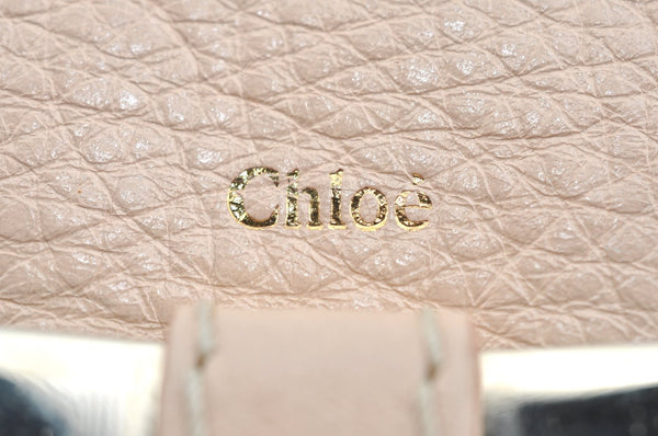 Authentic Chloe LILY Ribbon Hand Bag Purse Leather Pink K9639