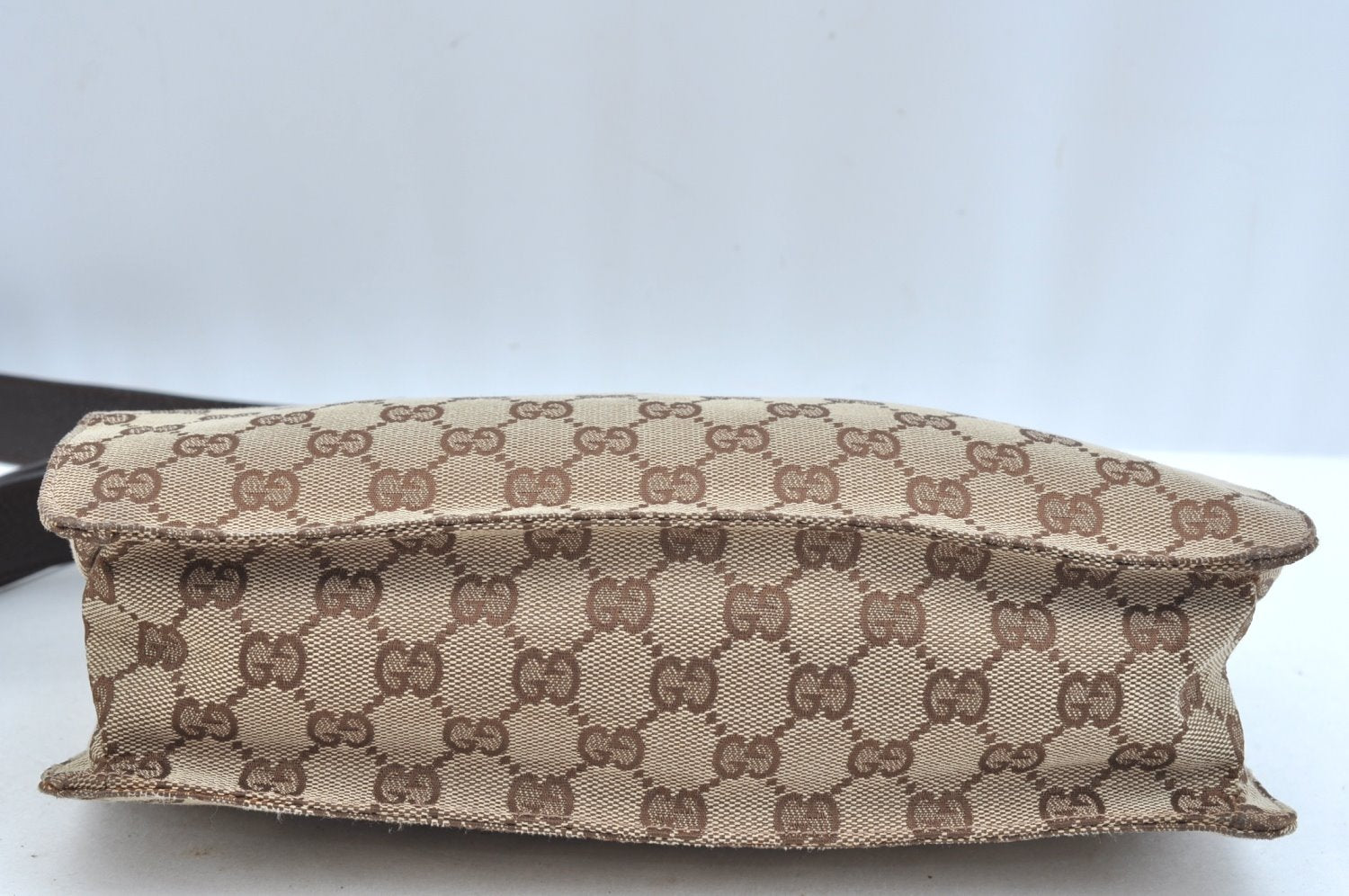 Authentic GUCCI Shoulder Cross Bag GG Canvas Leather 120841 Brown K9642