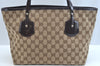 Authentic GUCCI Hand Bag GG Canvas Enamel Brown K9645