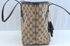 Authentic GUCCI Hand Bag GG Canvas Enamel Brown K9645