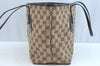 Authentic GUCCI Hand Bag GG Canvas Enamel Brown K9645