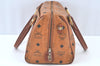 Authentic MCM Visetos Leather Vintage Shoulder Hand Bag Brown K9648