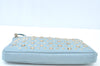 Authentic JIMMY CHOO Star Studs Leather Clutch Bag Purse LightBlue K9652