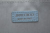 Authentic JIMMY CHOO Star Studs Leather Clutch Bag Purse LightBlue K9652