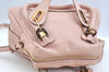 Auth Chloe Paraty Small 2Way Shoulder Hand Bag Purse Leather Pink Beige K9654