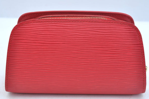 Authentic Louis Vuitton Epi Dauphine Cosmetic Pouch Red M48447 LV K9658