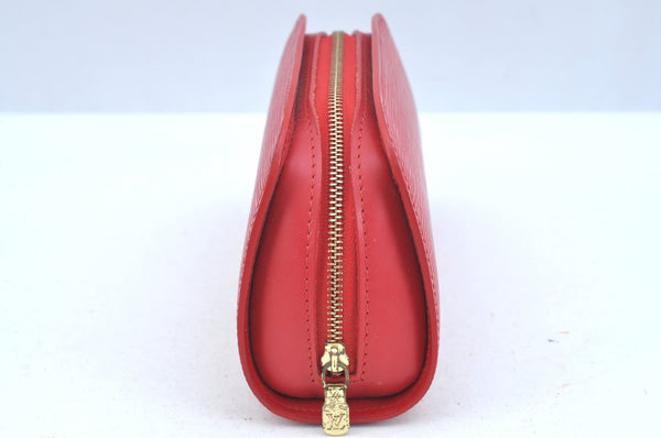 Authentic Louis Vuitton Epi Dauphine Cosmetic Pouch Red M48447 LV K9658