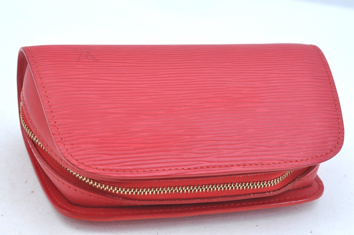 Authentic Louis Vuitton Epi Dauphine Cosmetic Pouch Red M48447 LV K9658