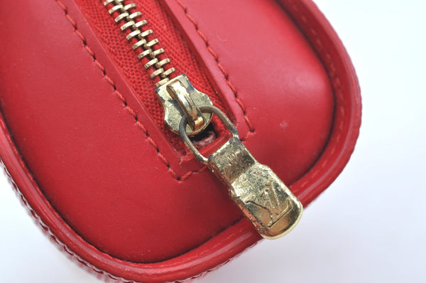 Authentic Louis Vuitton Epi Dauphine Cosmetic Pouch Red M48447 LV K9658