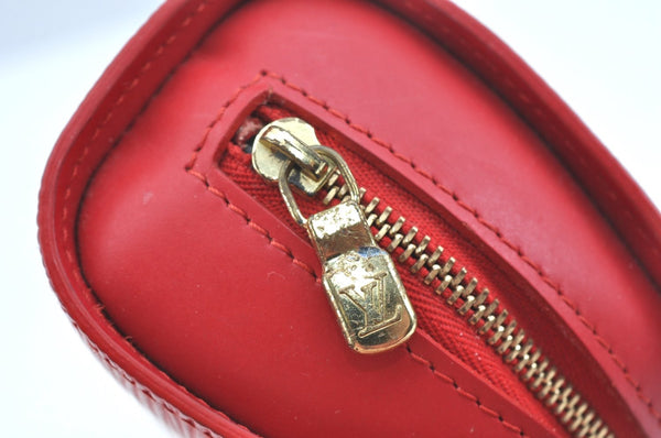 Authentic Louis Vuitton Epi Dauphine Cosmetic Pouch Red M48447 LV K9658