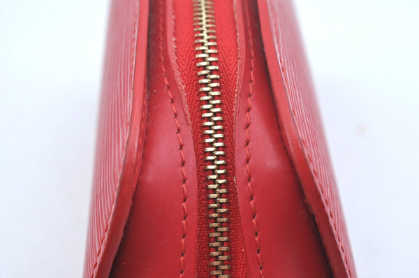 Authentic Louis Vuitton Epi Dauphine Cosmetic Pouch Red M48447 LV K9658