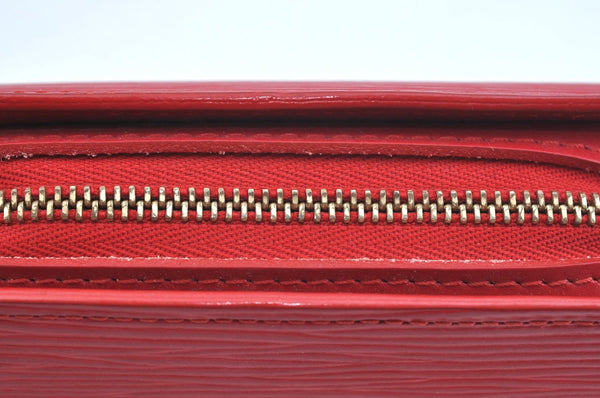 Authentic Louis Vuitton Epi Dauphine Cosmetic Pouch Red M48447 LV K9658