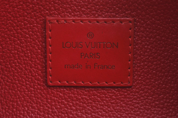 Authentic Louis Vuitton Epi Dauphine Cosmetic Pouch Red M48447 LV K9658