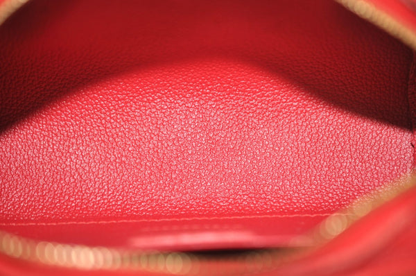 Authentic Louis Vuitton Epi Dauphine Cosmetic Pouch Red M48447 LV K9658