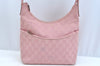 Authentic GUCCI Shoulder Bag GG Canvas Leather Pink K9660