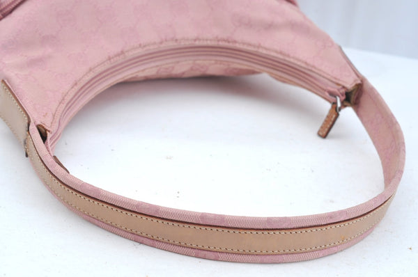 Authentic GUCCI Shoulder Bag GG Canvas Leather Pink K9660