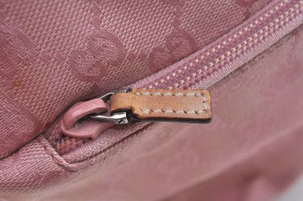 Authentic GUCCI Shoulder Bag GG Canvas Leather Pink K9660