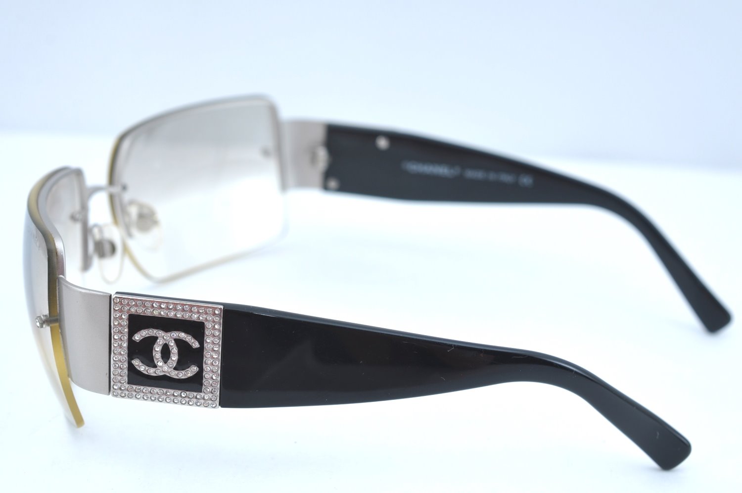 Authentic CHANEL Sunglasses Rhinestone CC Logos CoCo Mark Black K9661