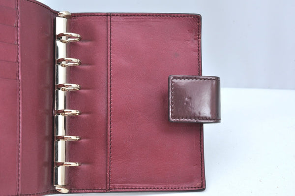 Authentic GUCCI Guccissima GG Leather Notebook Cover 115240 Bordeaux Red K9662