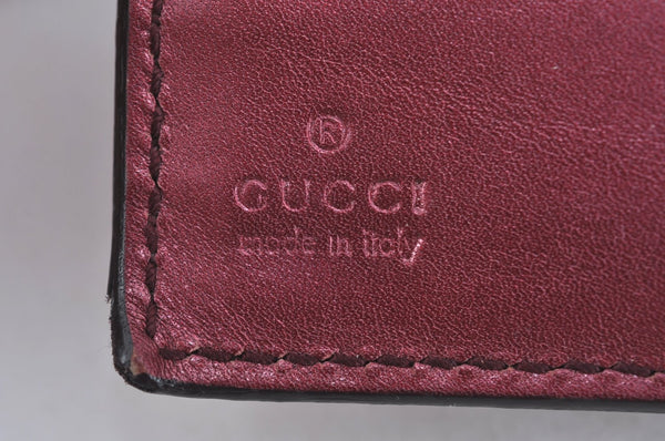 Authentic GUCCI Guccissima GG Leather Notebook Cover 115240 Bordeaux Red K9662