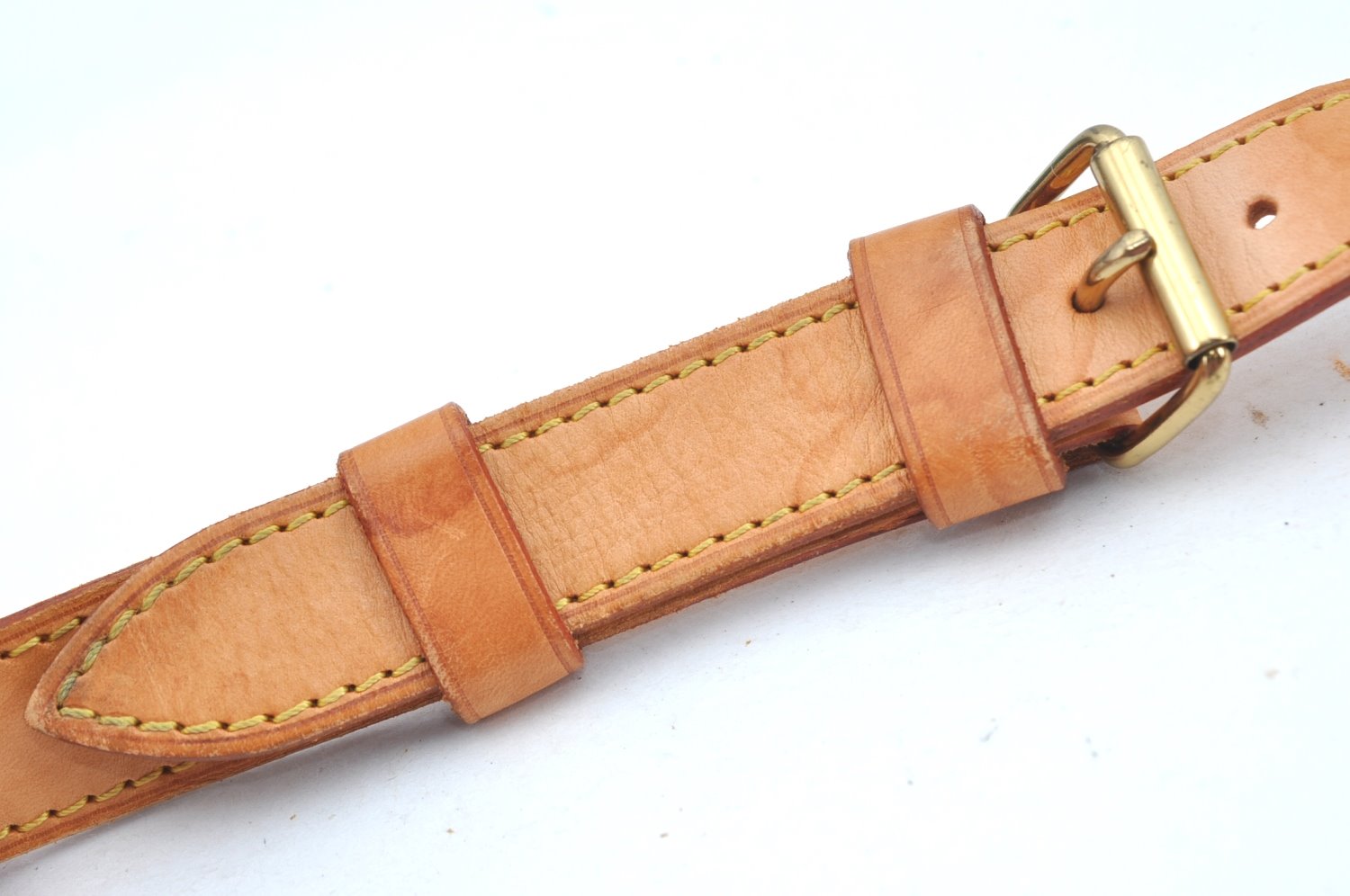 Authentic Louis Vuitton Leather Shoulder Strap Beige 35.8-42.9