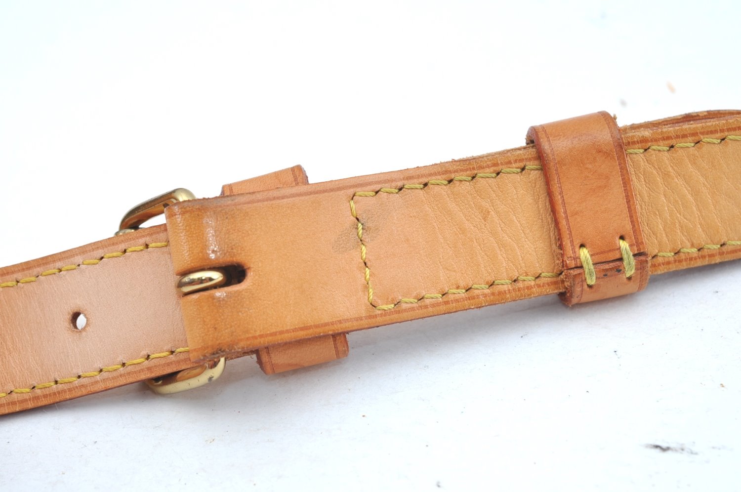 Authentic Louis Vuitton Leather Shoulder Strap Beige 35.8-42.9