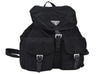 Authentic PRADA Nylon Tessuto Leather Backpack Black K9666