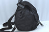 Authentic PRADA Nylon Tessuto Leather Backpack Black K9666