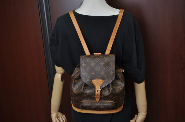 Authentic Louis Vuitton Monogram Montsouris MM Backpack M51136 LV K9669