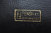 Authentic FENDI Pequin Clutch Hand Bag Purse PVC Leather Brown Black K9672