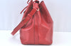 Authentic Louis Vuitton Epi Petit Noe Shoulder Drawstring Bag M44107 Red K9678
