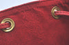 Authentic Louis Vuitton Epi Petit Noe Shoulder Drawstring Bag M44107 Red K9678