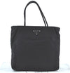 Authentic PRADA Nylon Tessuto Leather Tote Hand Bag Black K9680