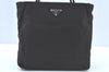 Authentic PRADA Nylon Tessuto Leather Tote Hand Bag Black K9680