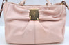 Authentic Salvatore Ferragamo 2Way Hand Bag Leather Pink K9681