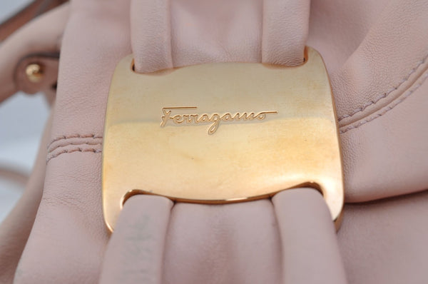 Authentic Salvatore Ferragamo 2Way Hand Bag Leather Pink K9681