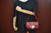 Authentic FENDI Selleria Shoulder Hand Bag Purse Leather Red K9683