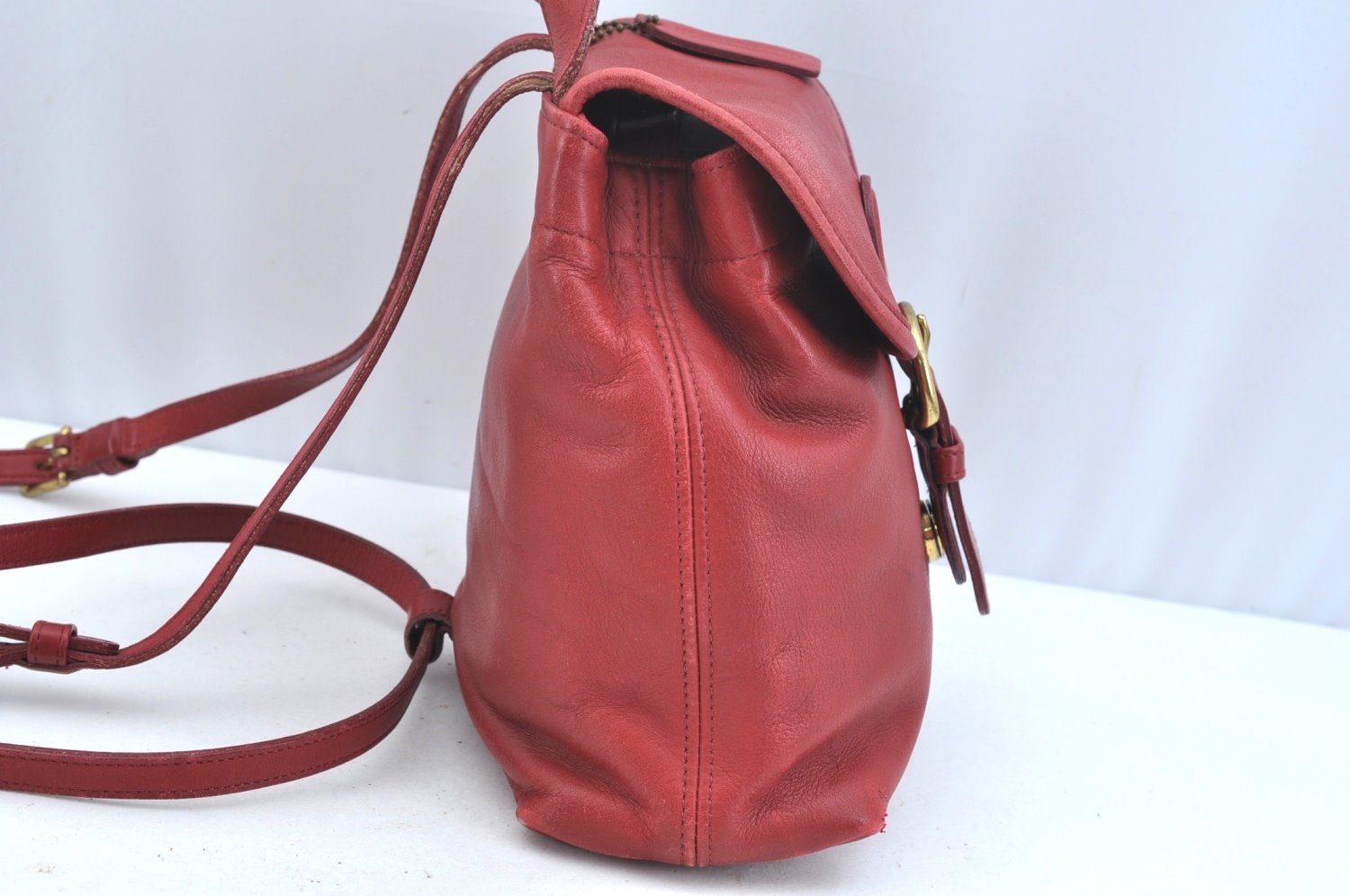 Authentic COACH Backpack Leather Red K9684