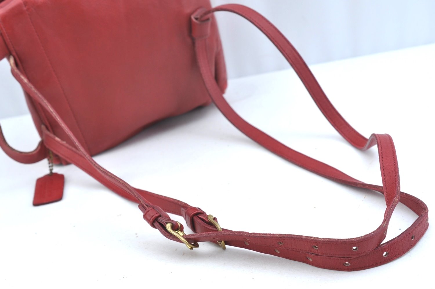 Authentic COACH Backpack Leather Red K9684