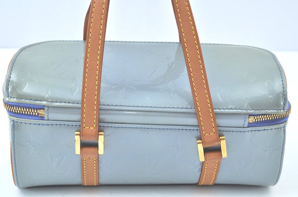 Auth Louis Vuitton Vernis Sullivan Horizontale PM Hand Bag Light Blue LV K9686
