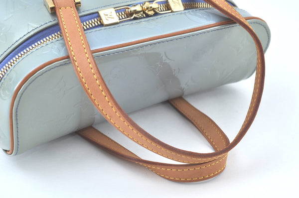 Auth Louis Vuitton Vernis Sullivan Horizontale PM Hand Bag Light Blue LV K9686