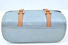 Auth Louis Vuitton Vernis Sullivan Horizontale PM Hand Bag Light Blue LV K9686