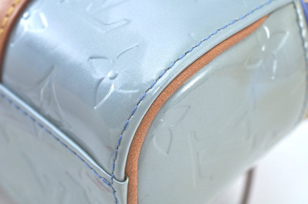 Auth Louis Vuitton Vernis Sullivan Horizontale PM Hand Bag Light Blue LV K9686