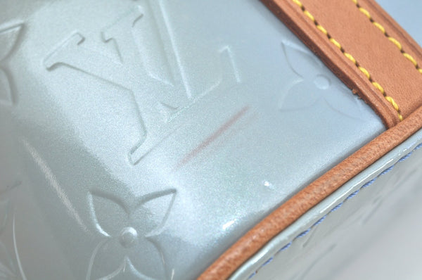 Auth Louis Vuitton Vernis Sullivan Horizontale PM Hand Bag Light Blue LV K9686