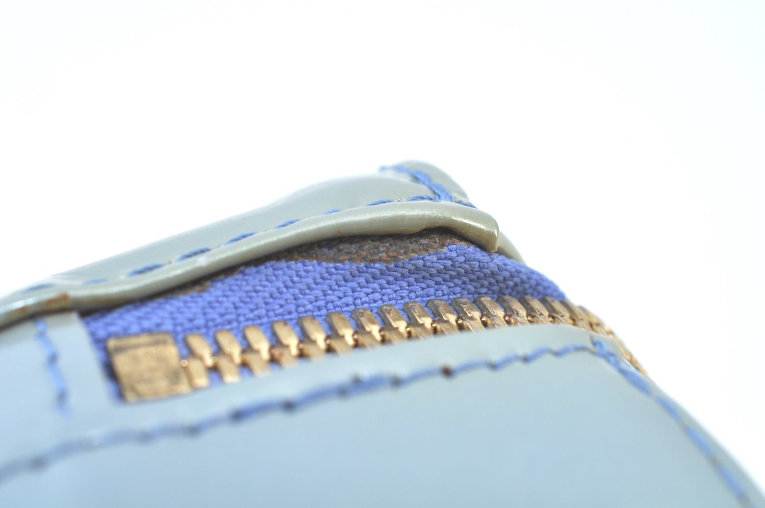 Auth Louis Vuitton Vernis Sullivan Horizontale PM Hand Bag Light Blue LV K9686