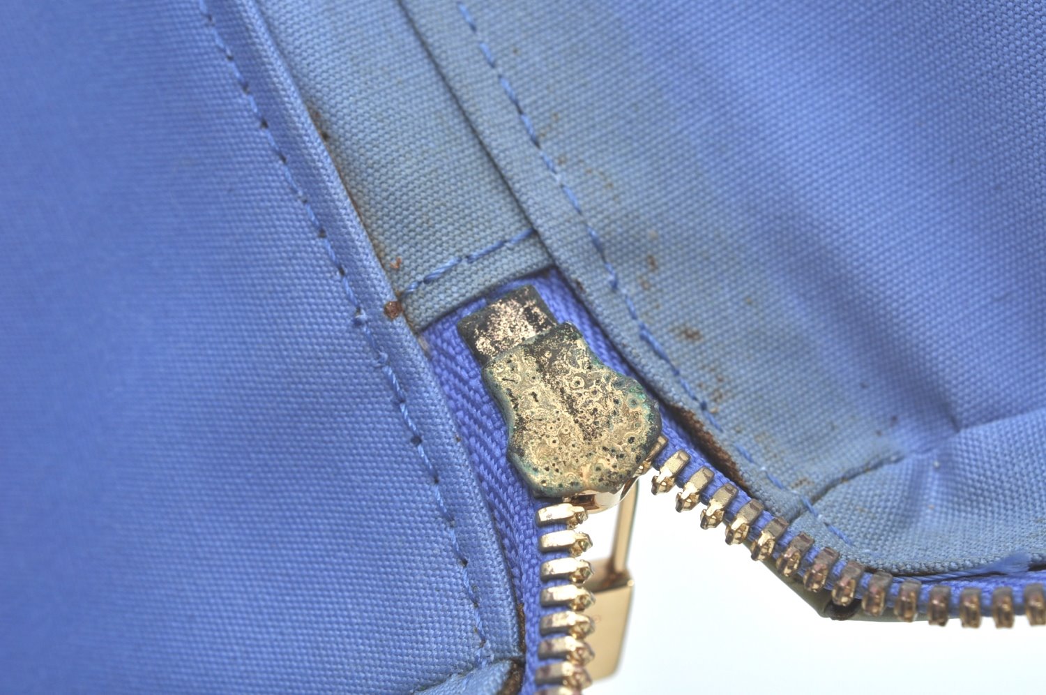 Auth Louis Vuitton Vernis Sullivan Horizontale PM Hand Bag Light Blue LV K9686