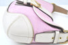 Authentic COACH Signature Shoulder Bag Purse Leather White Pink K9689