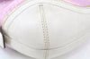 Authentic COACH Signature Shoulder Bag Purse Leather White Pink K9689