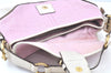 Authentic COACH Signature Shoulder Bag Purse Leather White Pink K9689